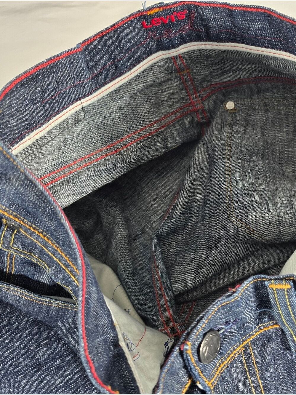Vintage Levi's Red Line Collection Jeans Boot Cut Men’s 34x30 Dark Wash Y2K RARE - Picture 5 of 16